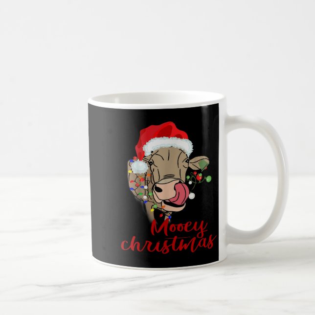 Mooey Christmas Cow T Shirt Heifer Farmer Xmas Gif Kaffeetasse (Rechts)
