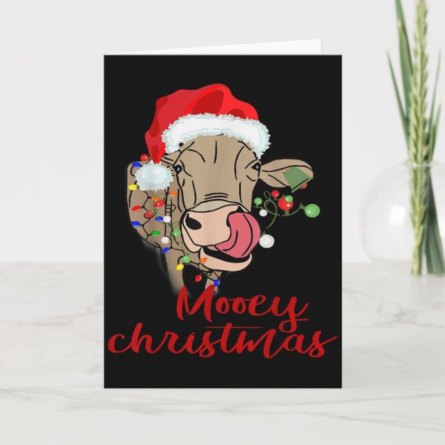 Mooey Christmas Cow T Shirt Heifer Farmer Xmas Gif Karte (Vorderseite)