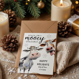 Mooey Christmas Cow Themed Feiertagskarte