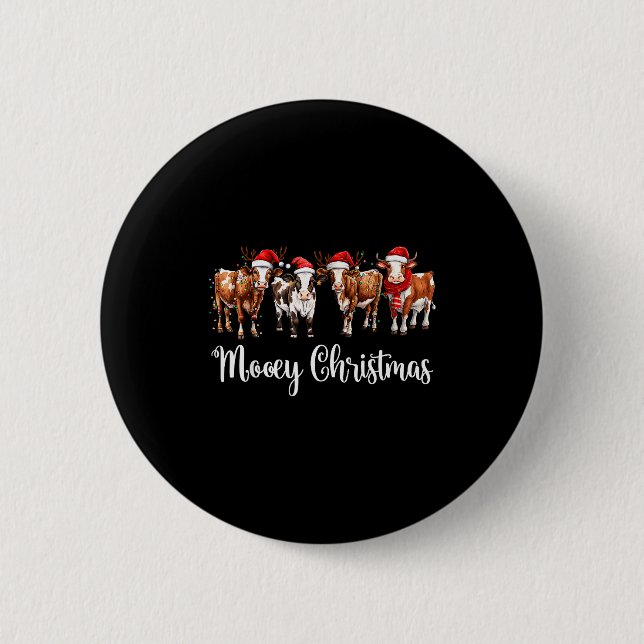 Mooey Christmas Cowgirl Xmas Funny Western Christm Button (Vorderseite)