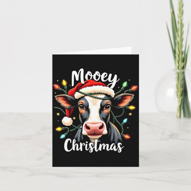 Mooey Christmas Funny Xmas Cow Cattle Lovers  Karte (Vorderseite)