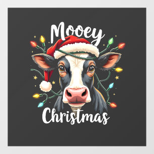 Mooey Christmas Funny Xmas Kuh Rinder Liebhaber Fensteraufkleber