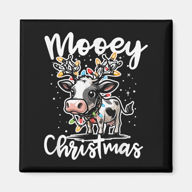 Mooey Christmas Heifer Cow Reindeer Christmas Ligh Magnet (Vorne)