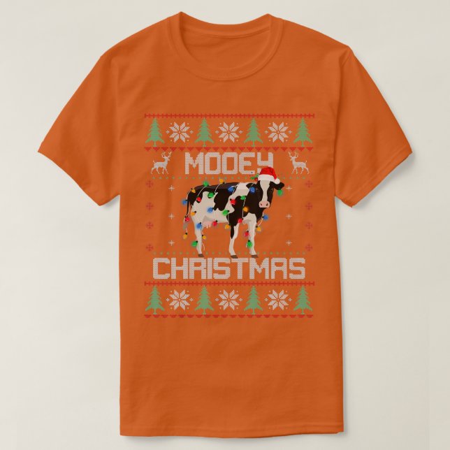 Mooey Christmas Heifers Kuh Ugge Weihnachtsgeschen T-Shirt (Design vorne)
