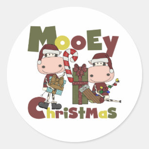 Mooey Christmas Runder Aufkleber