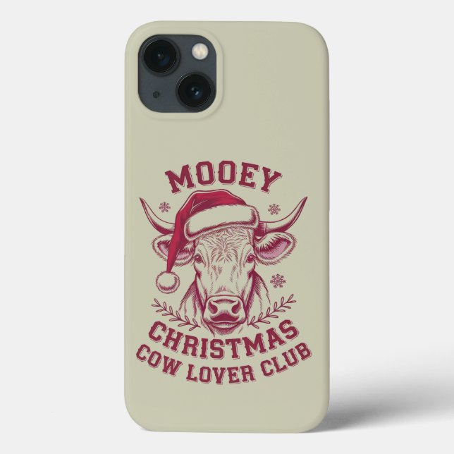 Mooey Christmas Western Cow Lover Club Xmas Saison Case-Mate iPhone Hülle (Rückseite)