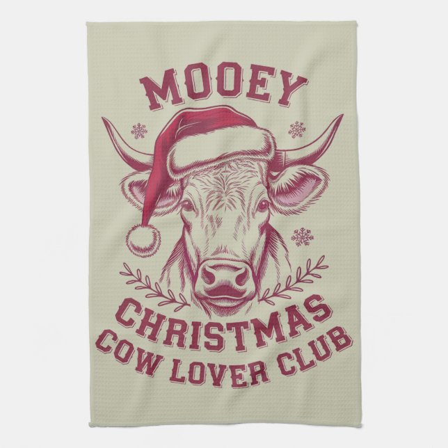 Mooey Christmas Western Cow Lover Club Xmas Saison Geschirrtuch (Vertikal)