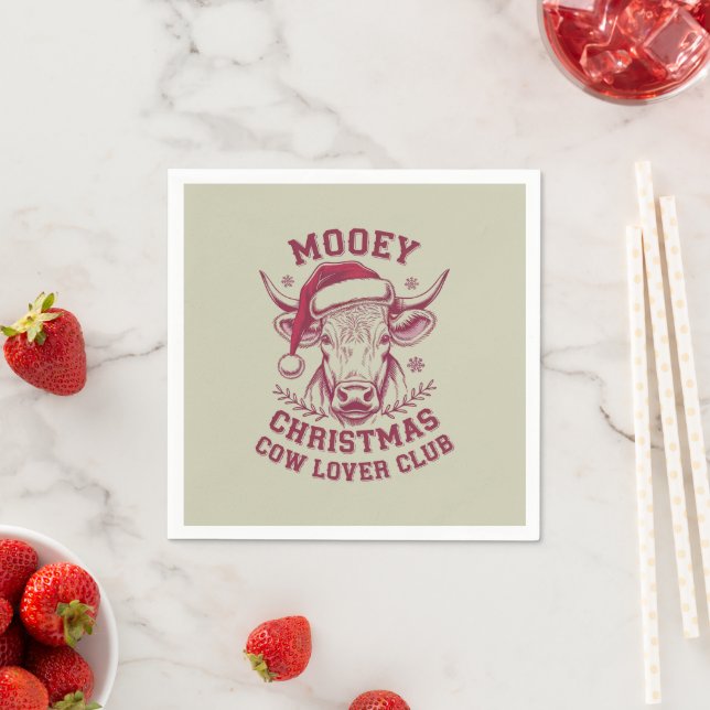 Mooey Christmas Western Cow Lover Club Xmas Saison Serviette (Beispiel)