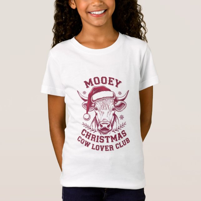 Mooey Christmas Western Cow Lover Club Xmas Saison T-Shirt (Vorderseite)