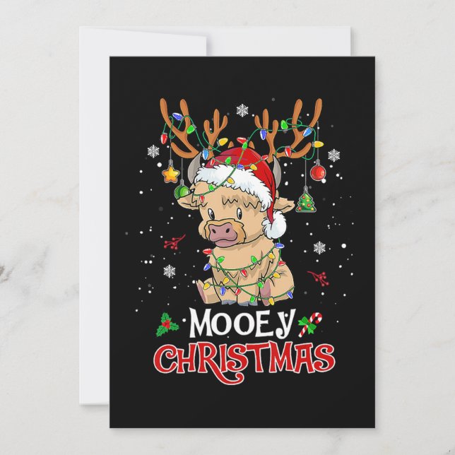 Mooey Highland Cow Christmas Save The Date (Vorderseite)