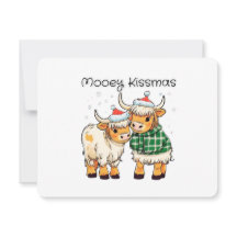 Mooey Kissmas Cartoon Kuh Weihnachtskarte
