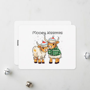 Mooey Kissmas Cartoon Kuh Weihnachtskarte Feiertagskarte
