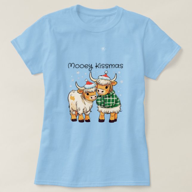 Mooey Kissmas Highland Cows Shirt (Design vorne)