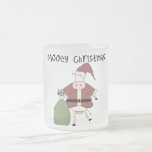 Mooey Kuh-Weihnachtst-shirts und -geschenke Mattglastasse