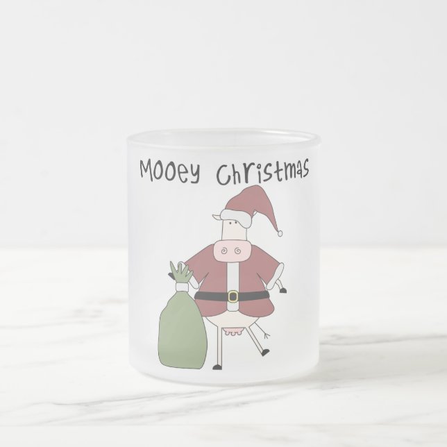 Mooey Kuh-Weihnachtst-shirts und -geschenke Mattglastasse (Mittel)
