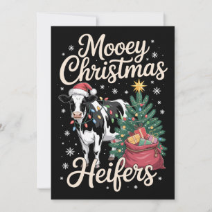 Mooey Weihnachten Färsen Kuh Weihnachtsmann Hut Xm Einladung