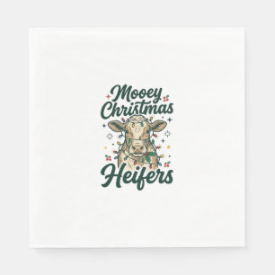 Mooey Weihnachten Färsen Lustiges Kuh Weihnachten Serviette