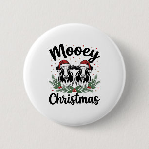 Mooey Weihnachten Kuh Vintage Gravur Shirt Design Button