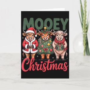 Mooey Weihnachten Lustiges Highland-Kuh-Design Wei Karte