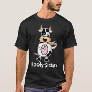 Mooh Sician Kuh Violine Rind Musiker T-Shirt