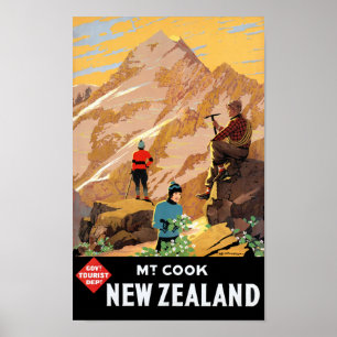 Mook Cook New Zealand Travel Poster