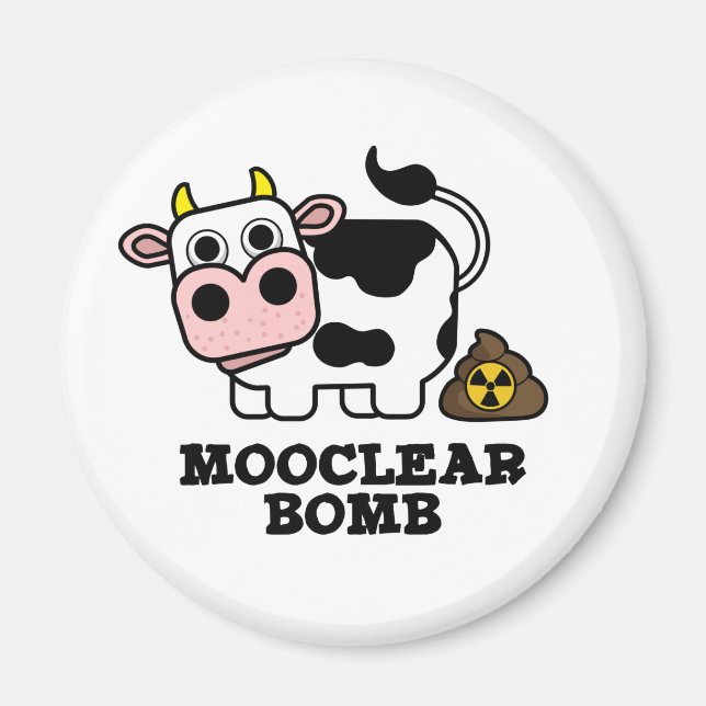 Mooklear Bomb Funny Cow Puff Magnet (Vorne)