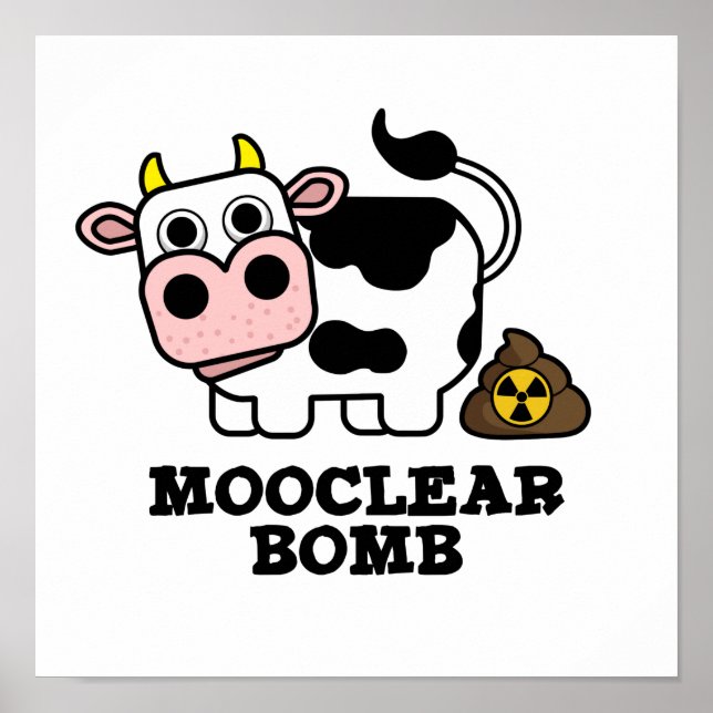 Mooklear Bomb Funny Cow Puff Poster (Vorne)