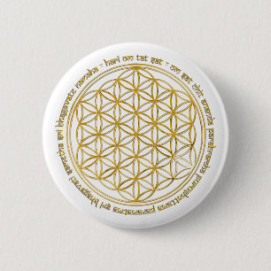 Moola mantra / Blume des Lebens Button