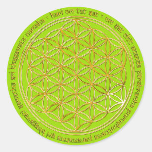 Moola Mantra / Blume Des Lebens / greenlight BG Runder Aufkleber