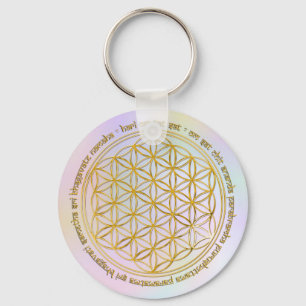 Moola Mantra / Blume des Lebens   Pastell Schlüsselanhänger