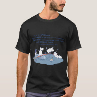 Moomin Snufkin Hut mit umrandeten Blumen T-Shirt