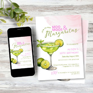 MooMoos und Margaritas Rosa Geburtstagsfeier Einladung