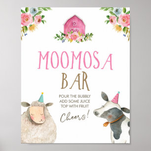 Moomosa Bar Mimosa Farm Animals Barnyard Geburtsta Poster