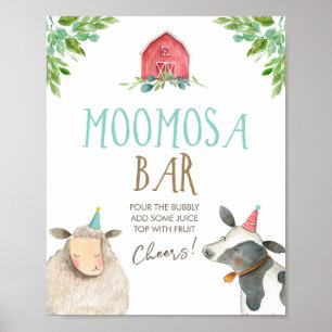 Moomosa Bar Mimosa Farm Animals Barnyard Geburtsta Poster