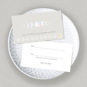 Moon 10 Punch Customer Loyalty Appointment Visitenkarte