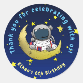 Moon Adventure Birthday Danke Stickers
