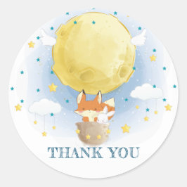 Moon Air Balloon Danke Runder Aufkleber