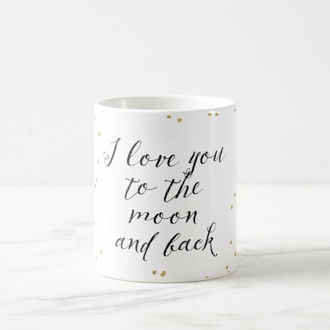Moon and Back Gold Confetti Kaffeetasse (Mittel)