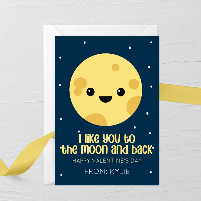 Moon and Back Valentine’s Day Card Mitteilungskarte (Von Creator hochgeladen)
