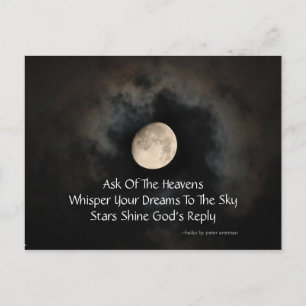 Moon and Clouds Haiku Postcard Postkarte