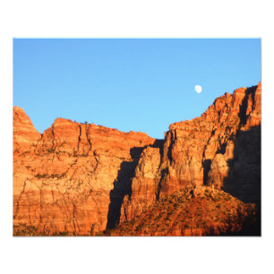 Moon and Red Rocks at Sunset Foto Print 20" x 16"