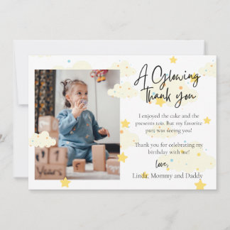 Moon and Stars 1. Geburtstag Foto Danke Karte