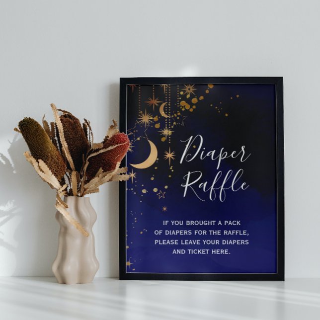 Moon and stars Baby Dusche Windel Raffle Schild (Von Creator hochgeladen)