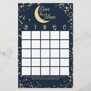Moon and Stars Baby Shower Bingo Briefpapier