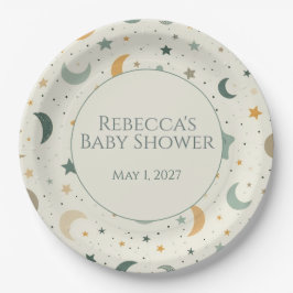 Moon and Stars Boho Baby Adoption Shower Pappteller