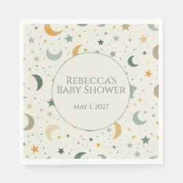 Moon and Stars Boho Baby Adoption Shower Serviette