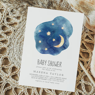 Moon and Stars Boy Baby Shower Einladung
