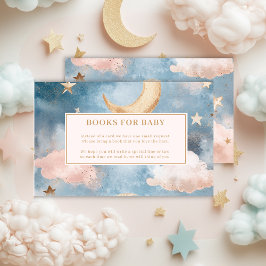 Moon and stars Buchanfrage für Babydusche Begleitkarte