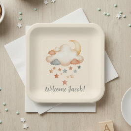 Moon and Stars Celestial Baby Shower Theme Pappteller