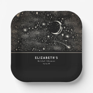 Moon and Stars Celestial Starry Night Pappteller